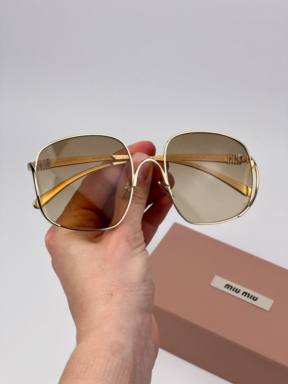 Miu Miu Women’s Sunglasses – Gold Yellow Gradient Square (MUA57S 5AK20S)